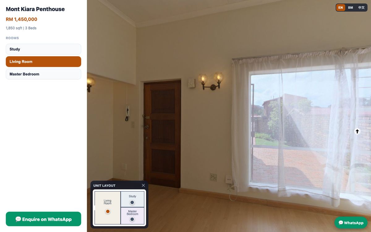 Turnkey 360° virtual tours for property agents